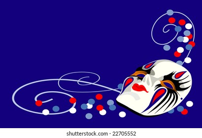mask and confetti