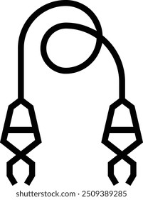 Maskenkabelsymbol. Dünnes lineares Design einzeln auf weißem Hintergrund
