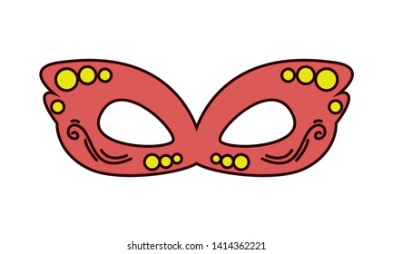 mask costume brazil carnival on white background vector illustration