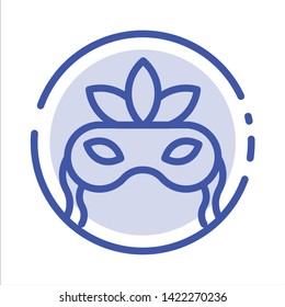 Mask, Costume, Venetian, Madrigals Blue Dotted Line Line Icon