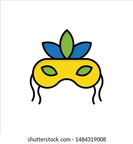 Mask, Costume, Venetian, Madrigals  Flat Color Icon. Vector icon banner Template. Vector Icon Template background