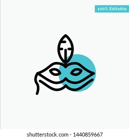 Mask, Costume, Venetian, Madrigals turquoise highlight circle point Vector icon