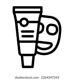 mask cream cosmetic line icon vector. mask cream cosmetic sign. isolated contour symbol black illustration