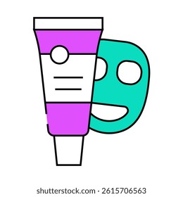 mask cream cosmetic line icon vector. mask cream cosmetic sign. isolated symbol illustration