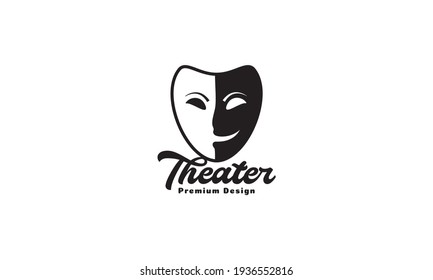 Mask Dark Face Theater Logo Symbol Stock Vector (Royalty Free ...