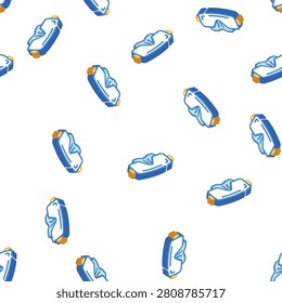 mask diver accessory isometric seamless pattern. mask diver accessory sign illustration