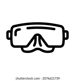 mask diver accessory line icon vector. mask diver accessory sign. isolated contour symbol black illustration