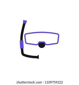 mask for diving flat icon. Element of beach holidays colored icon for mobile concept and web apps. Detailed mask for diving flat icon can be used for web and mobile. Premium icon on white background