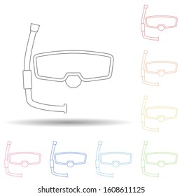 mask for diving flat in multi color style icon. Simple thin line, outline vector of Summer icons for ui and ux, website or mobile application