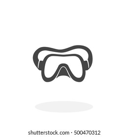 Mask for diving icon isolated on white background. Mask for diving vector logo. Flat design style. Modern vector pictogram for web graphics - stock vector