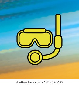 Mask for diving mono color icon. Simple color vector of Summer icons for UI and UX, website or mobile application