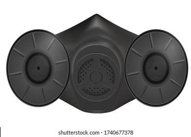 Mask. Drawing a part of a face mask protecting from biological poisonous gases. Vector.