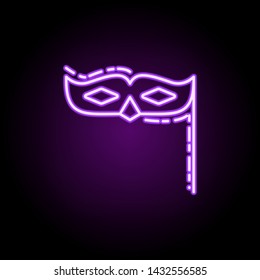 Mask dusk style neon icon. Elements of birthday set. Simple icon for websites, web design, mobile app, info graphics