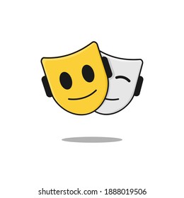 mask emoticon, expression, smile, happy, funny. vector eps 10