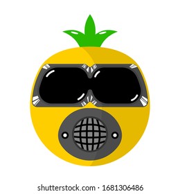 mask emoticon in flat style