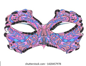 mask with ethnic pattern on white background