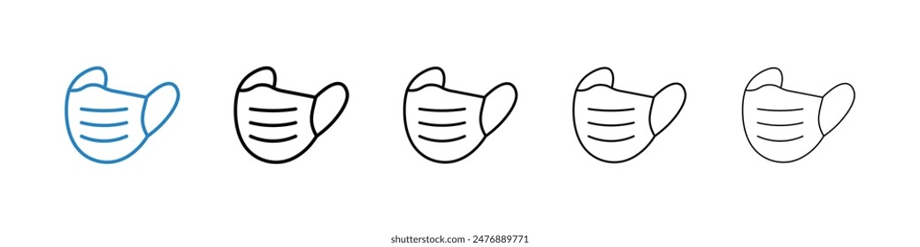 Mask face black and white vector icon