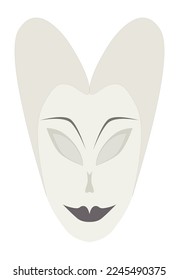 Máscara o cara de una mujer aristocrática medieval. Vector.