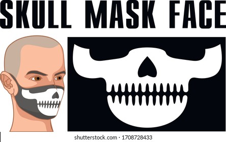 Gesichtsmaske mit Schädel und Raubzähnen