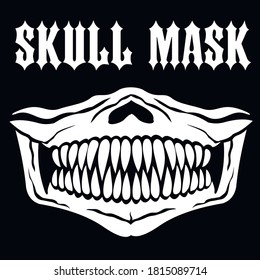 mask of face with skull and predator teeth