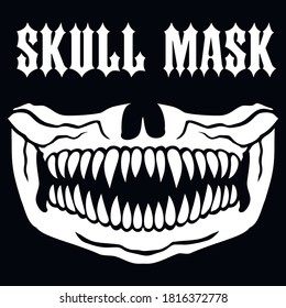 mask of face with skull and predator teeth