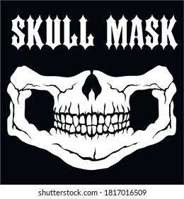 mask of face with skull and predator teeth