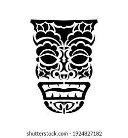 Mask face tattoo ornament maori style. African ritual traditional mask. Tiki moko. 