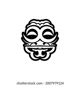 Mask face tattoo ornament maori style. African ritual traditional mask. Tiki moko. Totem vector design.