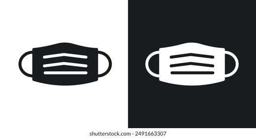 Mask face vector icon set in solid style.