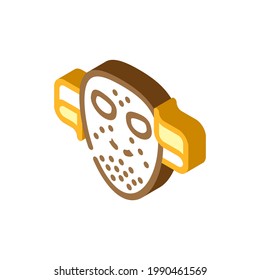 Maskenangst isometrische Icon Vektorgrafik. Maskenangriffszeichen. einzelne Symbolillustration