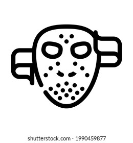 mask fear line icon vector. mask fear sign. isolated contour symbol black illustration