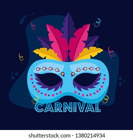 mask with feather carnival