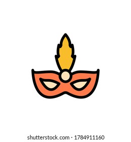 Mask, feather icon. Simple color with outline vector elements of cultural activities icons for ui and ux, website or mobile application