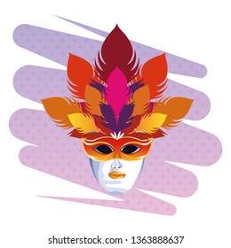 mask with feathers