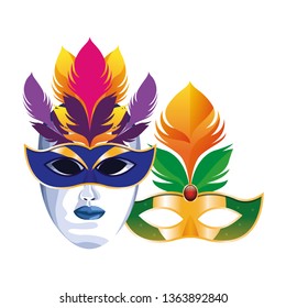 mask with feathers