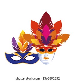 mask with feathers