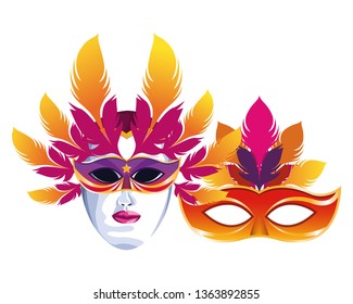 mask with feathers