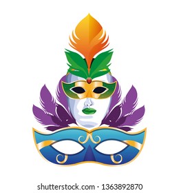 mask with feathers