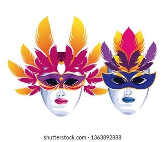 mask with feathers