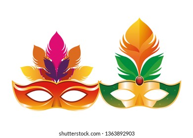 mask with feathers