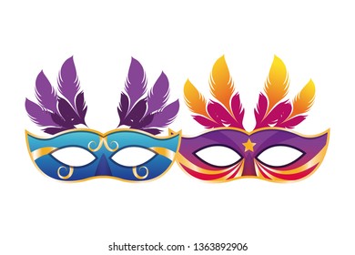 mask with feathers