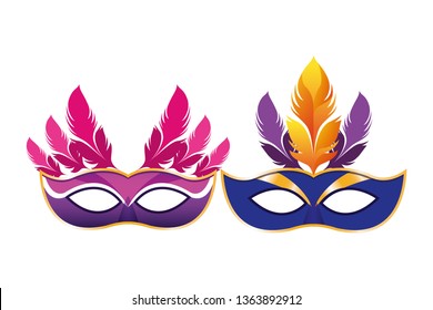 mask with feathers