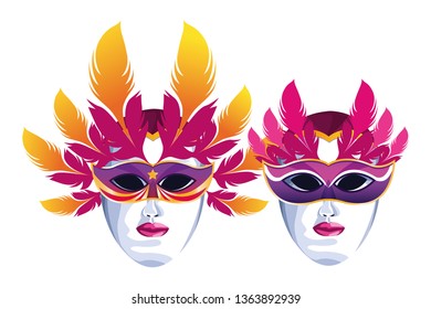 mask with feathers
