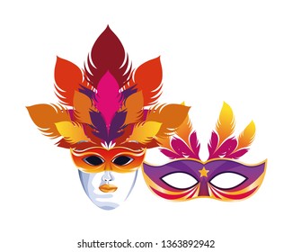 mask with feathers