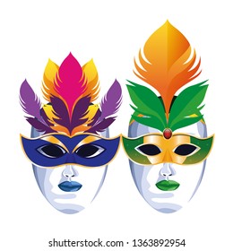 mask with feathers
