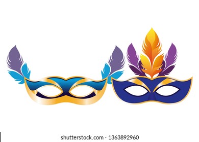 mask with feathers