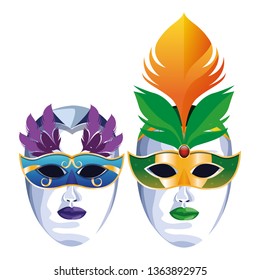mask with feathers
