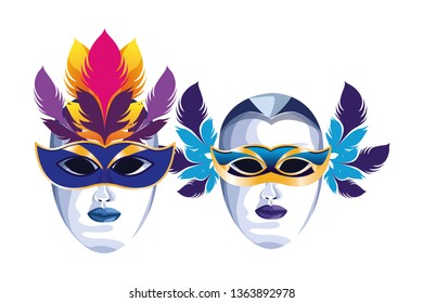 mask with feathers