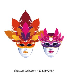 mask with feathers