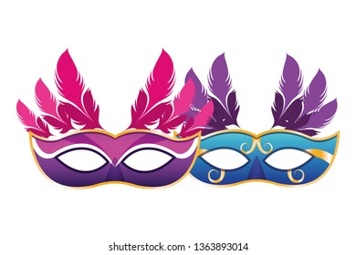 mask with feathers